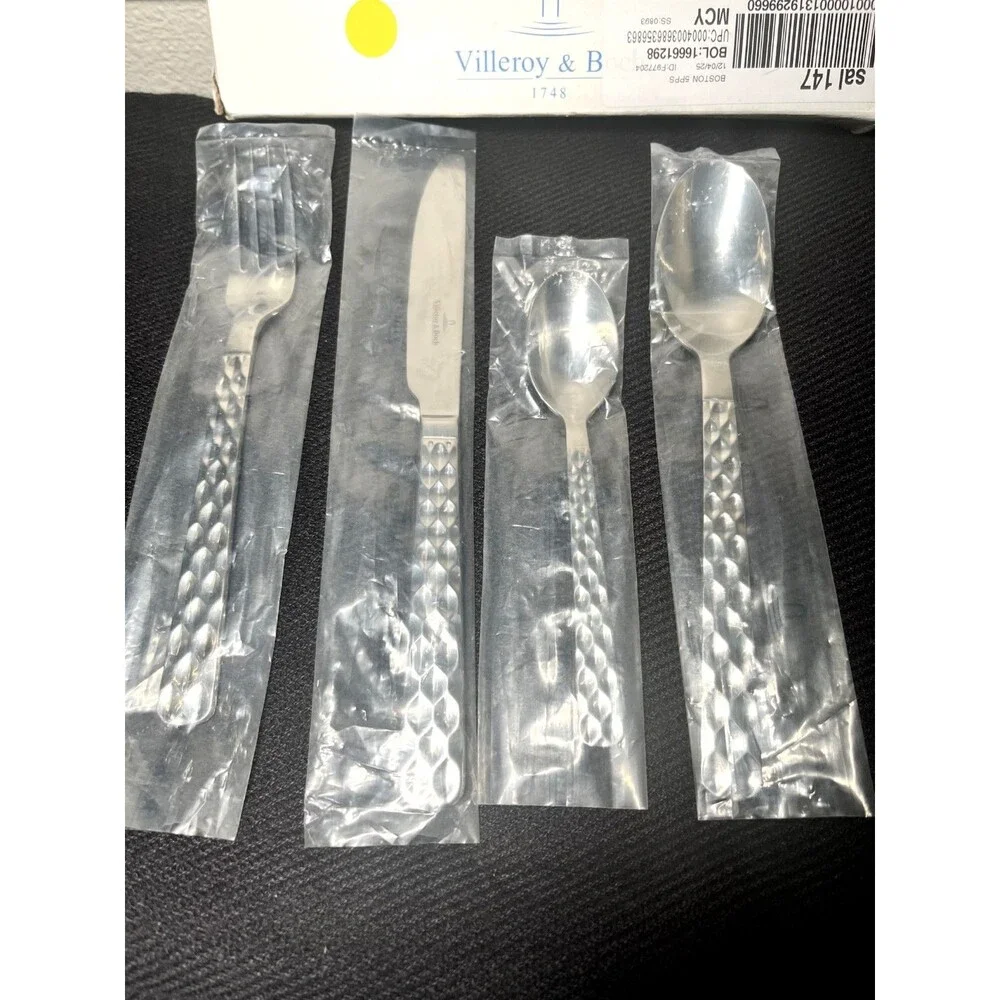 Villeroy & Boch 4 Piece Boston Stainless Steel Flatware Set - New